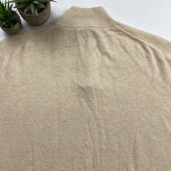 Club Room Estate Cashmere Mock Neck LS Quarter Zip Pullover Sweater (Ivory) - Picture 7 of 16